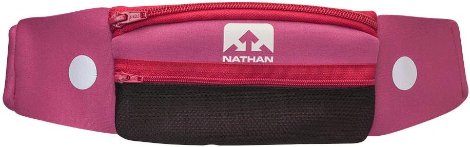 NATHAN Running Belt Waist Pack 5K with Reflective Detail, Zippers and Adjustable Pouch Strap - Runners Fanny Pack - Bounce Free Pouch, Ultra-Lightweight Neoprene - Fits all Phones (iPhone, Android, Windows) - For Men and Women - Running, Biking, Hiking, CrossFit, Workout