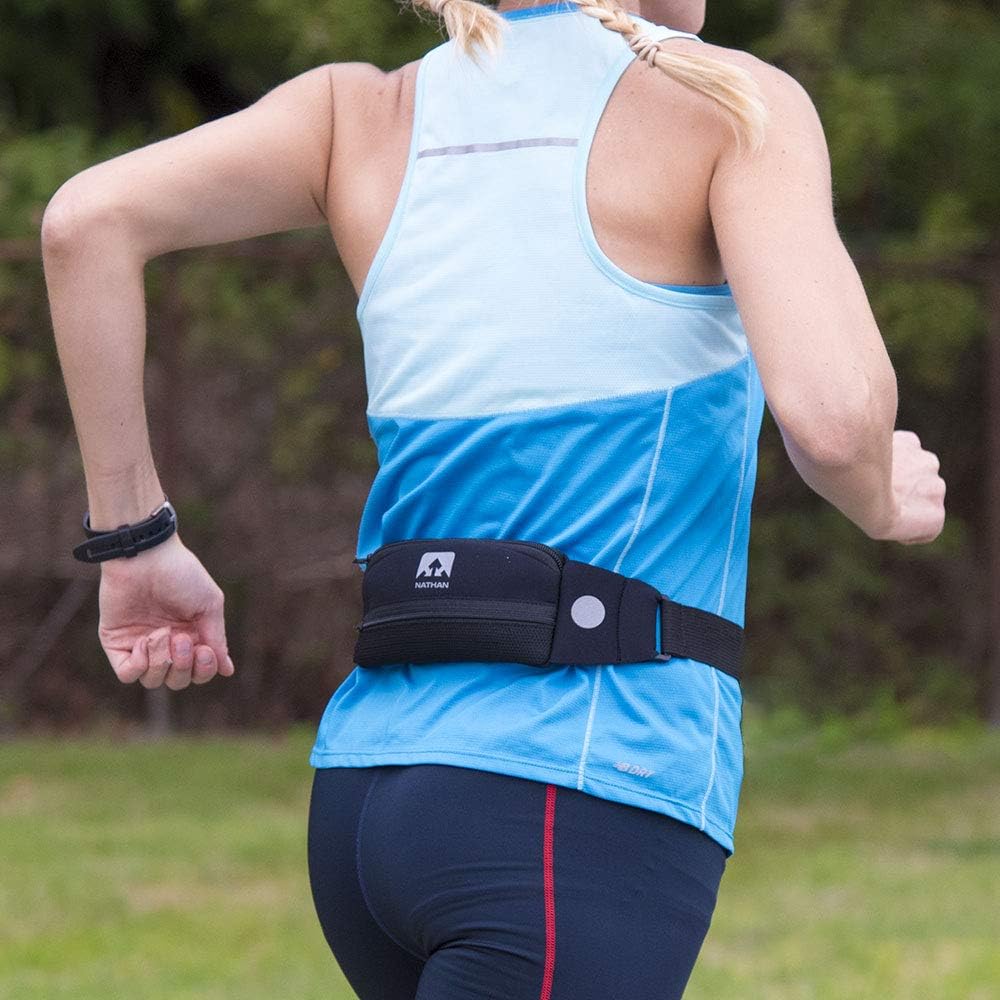 NATHAN Running Belt Waist Pack 5K with Reflective Detail, Zippers and Adjustable Pouch Strap - Runners Fanny Pack - Bounce Free Pouch, Ultra-Lightweight Neoprene - Fits all Phones (iPhone, Android, Windows) - For Men and Women - Running, Biking, Hiking, CrossFit, Workout - Image 3