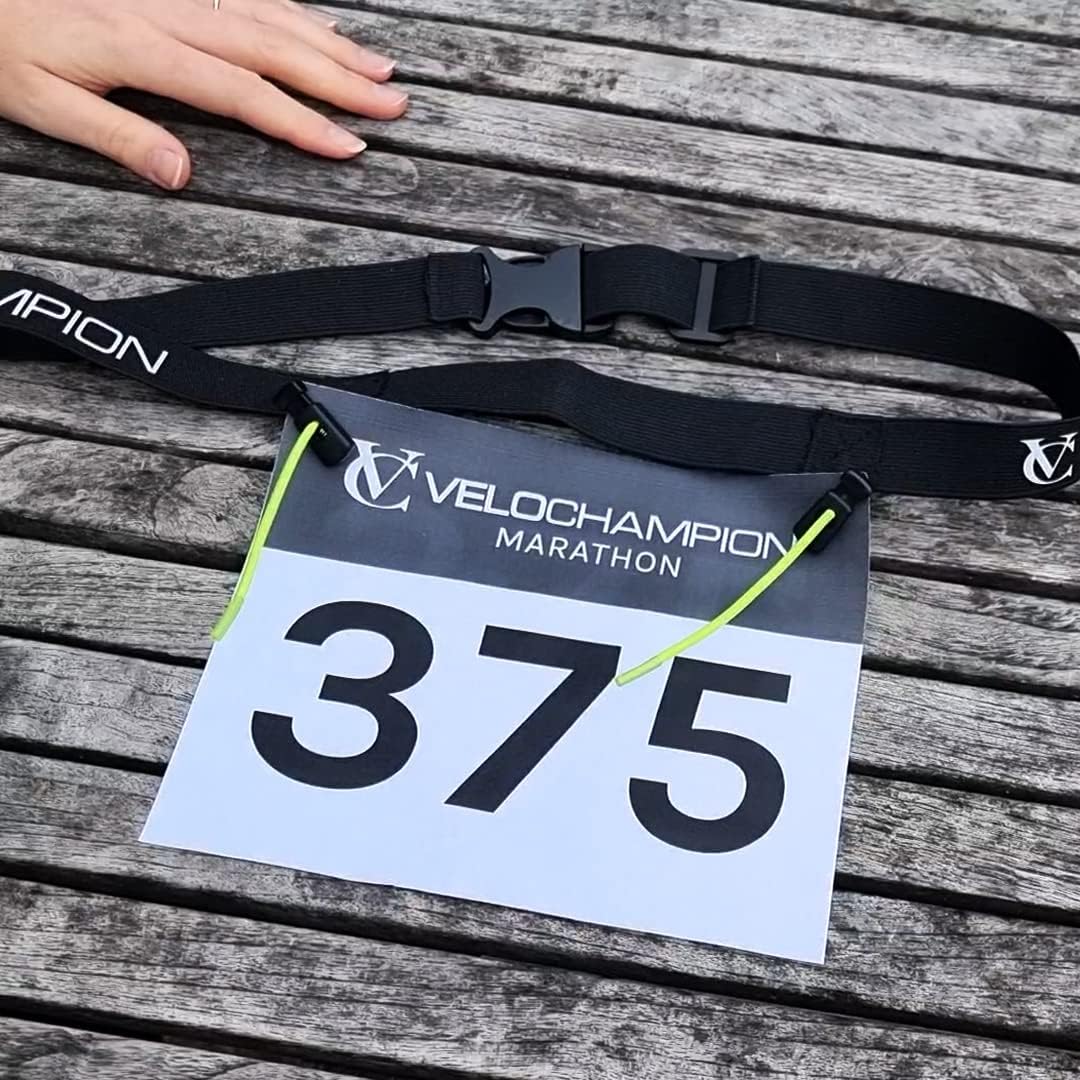 VeloChampion Running, Triathlon, Marathon Number Belt. No pins Needed. - Stretch Fit & Comfortable. No Pins Needed - Image 5