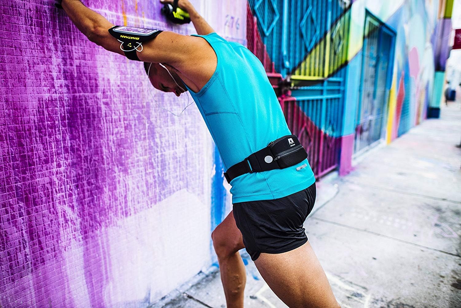 NATHAN Running Belt Waist Pack 5K with Reflective Detail, Zippers and Adjustable Pouch Strap - Runners Fanny Pack - Bounce Free Pouch, Ultra-Lightweight Neoprene - Fits all Phones (iPhone, Android, Windows) - For Men and Women - Running, Biking, Hiking, CrossFit, Workout - Image 4