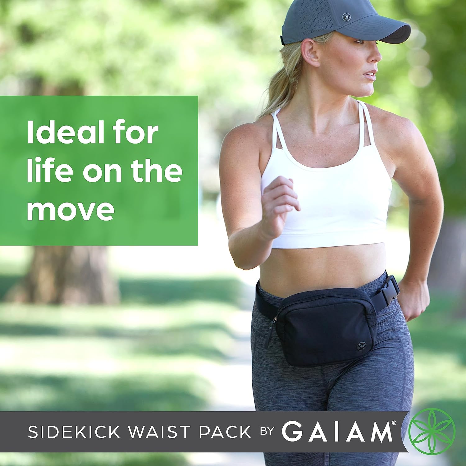 Gaiam Sidekick Waist Pack - Storage Belt Bag for Women And Men - Adjustable Belt With Lightweight Pouch For The Gym & Studio - Image 2
