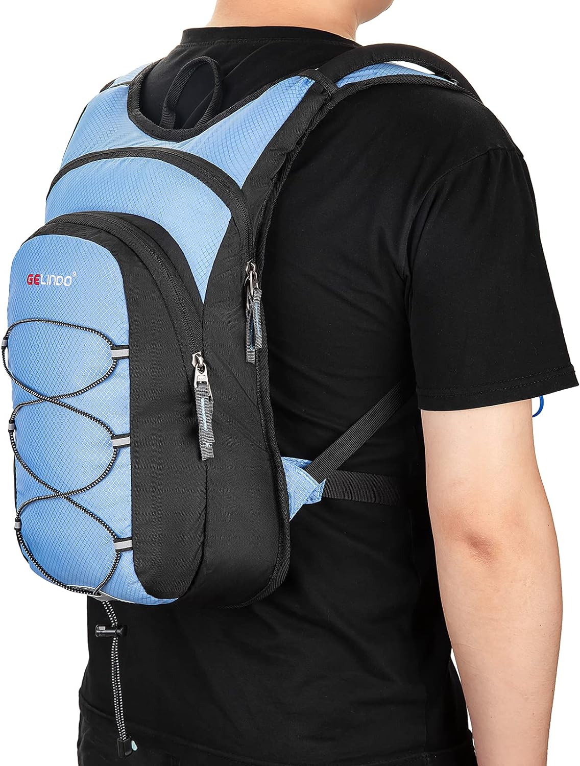 Gelindo Water Backpack Hiking Hydration Pack, Insulated Hydration Backpacks with 2L BPA Free Water Bladder for Men, Women - Image 3