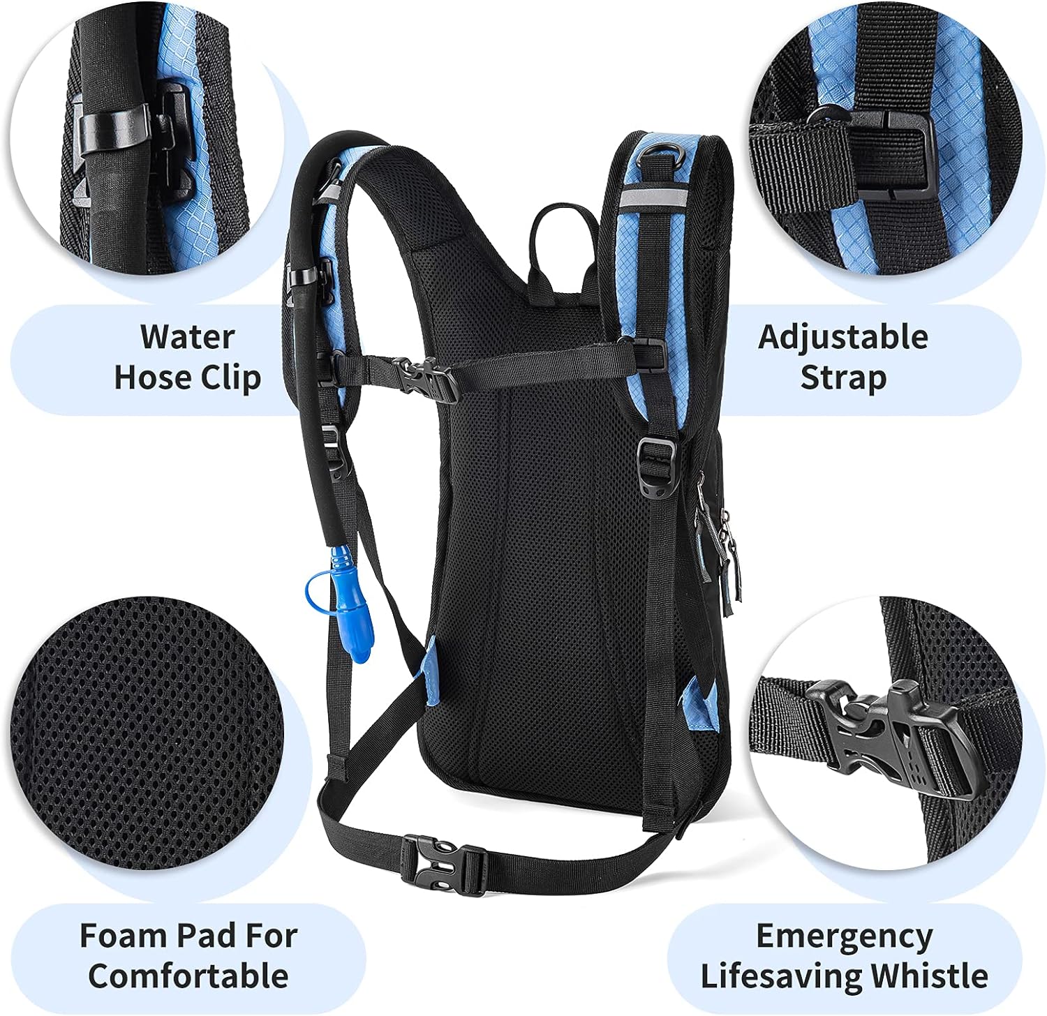 Gelindo Water Backpack Hiking Hydration Pack, Insulated Hydration Backpacks with 2L BPA Free Water Bladder for Men, Women - Image 6