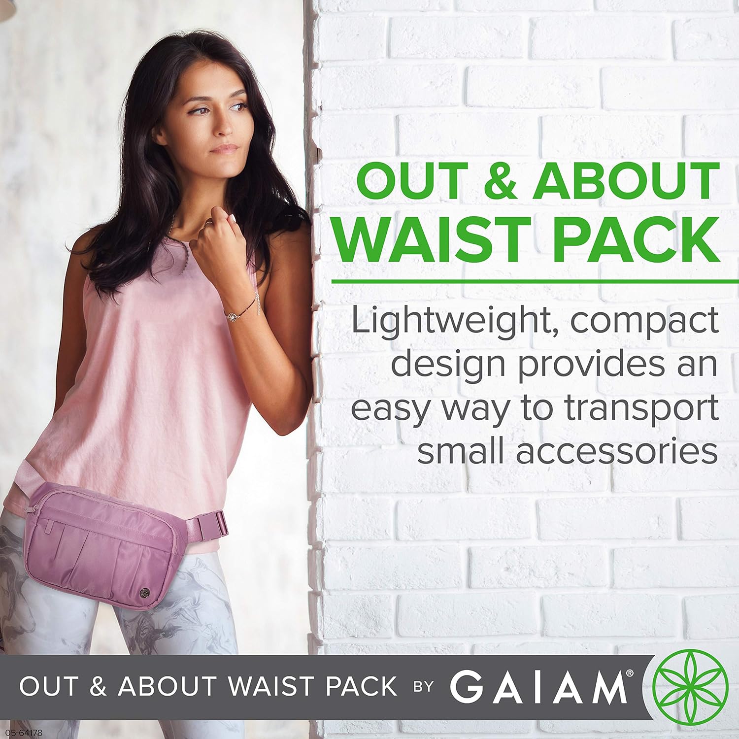 Gaiam Fanny Pack Running Belt Bag - Out & About Waist Pack Cell Phone Holder Exercise Gym Slim Zipper Workout Pouch Jogging Bag, Multi Pocket, Adjustable, Walking, Runner Accessories Women - Image 5
