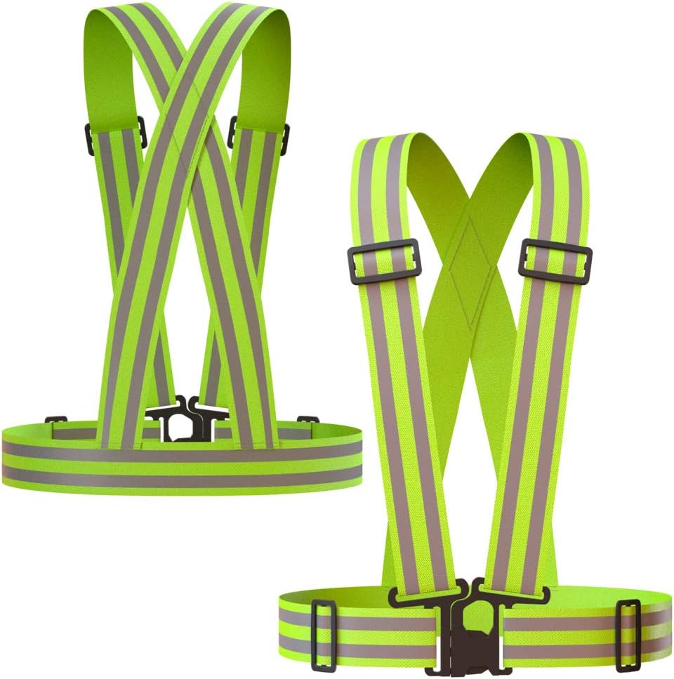 Apace Vision Reflective Vest (2 Pack) | Lightweight, Adjustable & Elastic Safety Vest