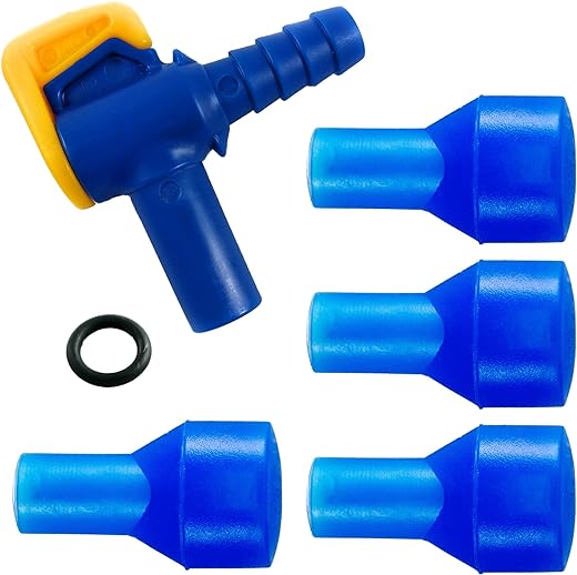Aquatic Way Bite Valve Replacement Mouthpieces fits Camelbak and Most Brands (4-Pack), with Shutoff Valve and Tube O-Ring for Hydration Bladder and Backpack Water Reservoir