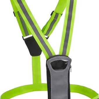 Athlé Reflective Vest with Phone Holder - High Visibility Vest for Safe Running, Jogging, Dog Walking, Biking and More