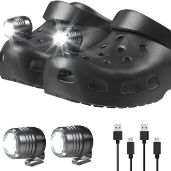 AUKSKY 2 Original Headlights for Crocs,Adjustable Croc Light for Shoes,Flashlights Accesories for Crocs Kids Adults Sandals,Clip on Clog,Headlamps...