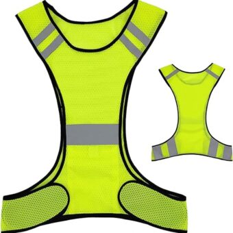 AUOON Reflective Night Running Vest with Adjustable Strap & Breathable Holes, Ultrathin Lightweight Safety Vest with 360° High Visibility for Running, Jogging, Cycling, Hiking,...