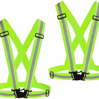 Chiwo Reflective Vest Running Gear 2Pack, High Visibility Adjustable Safety Ves for Night Cycling,Hiking, Jogging,Dog Walking
