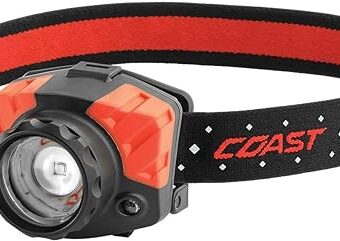 Coast FL85R 700 Lumen Dual Color (White/Red) Focusing Rechargeable LED Headlamp, Rechargeable Battery Included
