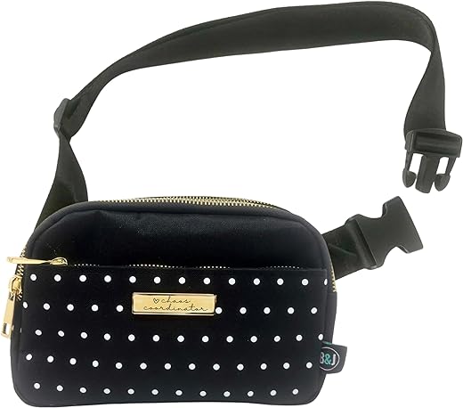Cute Trendy Crossbody Mini Belt Bag for Chaos Coordinator - Adjustable Strap Small Black Fanny Pack for Workout Running Traveling Hiking