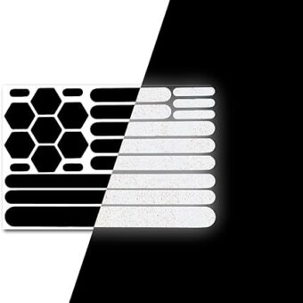 ELOS Reflective Gear 3M Reflective Black Stickers - Reflective Helmet Tape, Motorcycle Reflective Tape, Hi Viz Stickers for Helmets - Discreet Black Until Light Hits It
