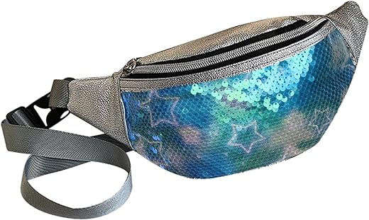 eYLun Women Fanny Pack Belt Bag Crossbody Sequins Waist Bag Bum Bag Lightweight Traveling Waist Bag Pack Green