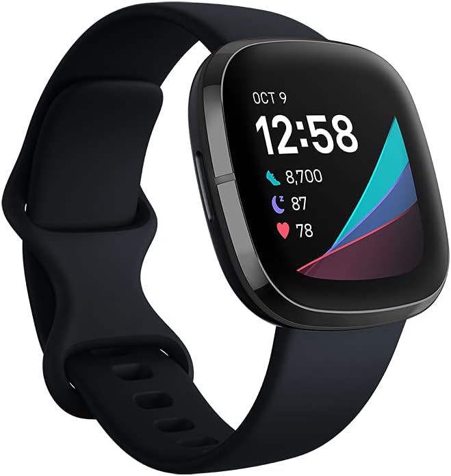 Fitbit Sense Advanced Smartwatch with Tools for Heart Health, Stress Management & Skin Temperature Trends, Carbon/Graphite, One Size (S & L Bands...