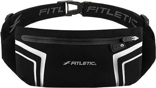 Fitletic Modern Sports Running Belt For Men & Women – Water Resistant Pouch - Fits All Smart Phones- Lightweight, Low Profile Design –Lycra Coated With Inner Card Organizer Pocket
