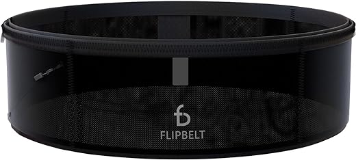 FlipBelt Lightweight Running Air Belt, Fitness and Running Fanny Pack for Women and Men, Non Chafing Waist Band Pack for Phone, Keys, Money, Moisture Wicking Storage Belt, USA...