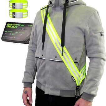 FREEMOVE Reflective SASH with 2 Bands - or - Reflective Runners Waist Belt with 4 Arm Bands > Easy to Put On/Off Reflective Gear for Guaranteed Visibility & Safety for Dog...