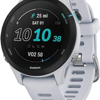 Garmin Forerunner® 255S Music, Smaller GPS Running Smartwatch with Music, Advanced Insights, Long-Lasting Battery, Whitestone