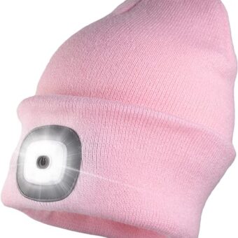 HEAD LIGHTZ Beanie with Light, Warm Knit Hat for Winter Safety, Unisex LED Hat Light Fits Most Men, Women and Kids, LED Beanie Hat Flashlight Stocking Cap Headlamp, Head Light...