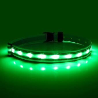 Higo LED Running Belt, Reflective Runners Belt Light, Illumination Light Up Waistband for Running, Cycling, Hiking and Camping (Green)