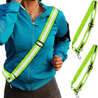 HiVisible - 2 Pack Reflective Sash for Walking at Night - Adjustable Reflective Safety Gear for Men, Women, Kids - Reflective Belt Sash for Running, Walking, and Biking