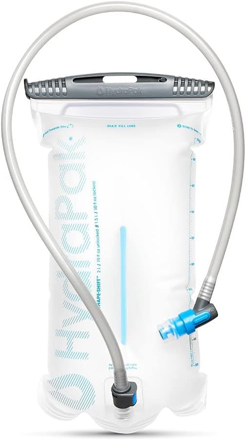 HydraPak Shape-Shift (for 2L or 3L Hydration Packs) Low-Profile Water Bladder/Reservoir for Hydration Backpacks - High Flow Bite Valve, Leak Proof, Fully Reversible, and...