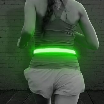 Illumifun Elastic LED Running Belt - USB Rechargeable LED Waistband, High Visibility Waist Safety Light for Running, Cycling, Camping, Walking, etc