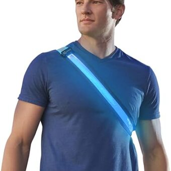 ILLUMISEEN LED Reflective Belt Sash | High Visibility LED Lights with 2 Lighting Modes | Adjustable Quick Release Buckle | USB Rechargeable, No Batteries Needed | Weatherproof...