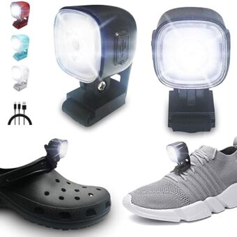 infisu Croc Lights for Shoes 2pcs, Rechargeable Headlights Camping Accessories for Kids Boys Adults Men Women Crocs Charms, Flashlights/Lighting...