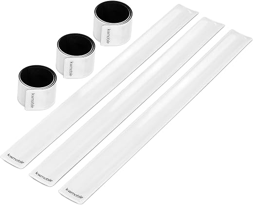 kwmobile 6X Reflective Tape - Reflective Band Snap Bracelet Set - Reflector Band for Arm Leg - Party Accessory - Decorative Outerwear