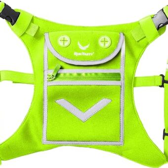 Lime Green Running Mini Backpack Vest for Men & Women - Reflective w/360°Hi-Viz, Holds Accessories and any iPhone, Android, iPad mini - Lightweight workout gear for Fitness,...