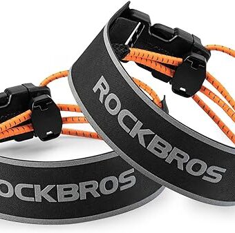ROCKBROS Bike Pants Strap Cycling Reflective Ankle Bands Adjustable Pant Leg Straps for Biking Cuff Wrist Ankle Bands Backpack Strap for Running,Walking,Jogging 2 PCS