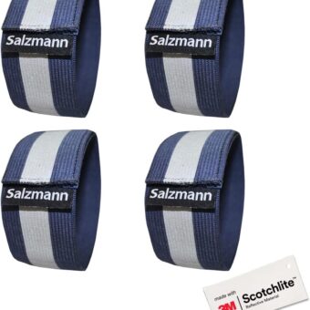 Salzmann 3M Reflective Elastic Arm and Leg Bands | Made with 3M Scotchlite | Set of 4