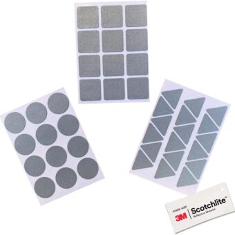 Salzmann 3M Reflective Stickers - Soft Stickers for Backpacks, Bikes, Helmets, Strollers, etc. - Made with 3M Reflective Material