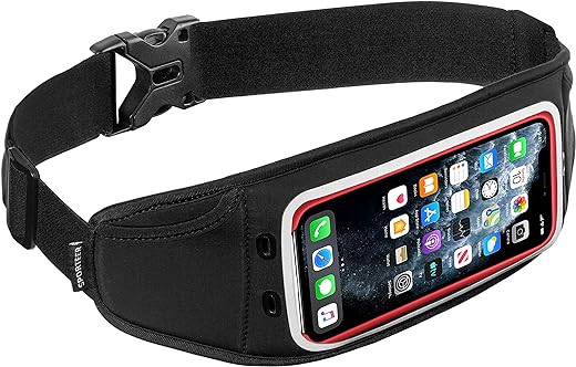 Sporteer Zephyr Slim Running Belt - Compatible with iPhone 15 Pro Max, 15 Plus, 14 Pro Max, 15/14/13 Pro, 13/12 Pro Max, Galaxy S23+, S22+, S23, S22, S20+, Google Pixel and MANY...