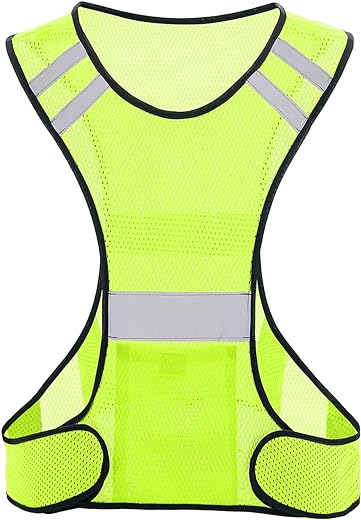 TCCFCCT Reflective Running Vest, High Visibility Running Gear with Large Pocket