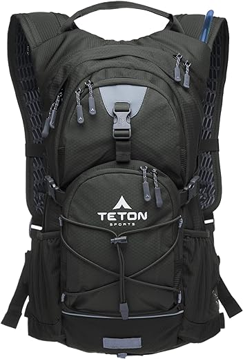 TETON Sports Oasis Hydration Backpacks– Hydration Backpack for Hiking, Running, Cycling, Biking, Hydration Bladder Included – Plus a Sewn-in Rain Cover