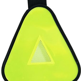 VINCITA Reflective Yield Symbol with Velcro Strap - High Visibility for Safety at Night - Safety Reflector for Bike Rack, Backpack, Car Rack - Bicycle Reflective Accessories