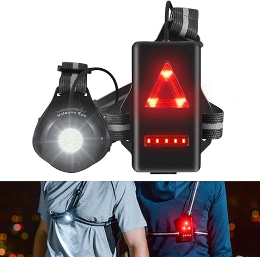 Volcano Eye Light Harness, Running Light for Runners & Joggers - Chest Running Light for Night and Early Morning Runs & Jogs - Premium Run Light for Running, Jogging, Dog...