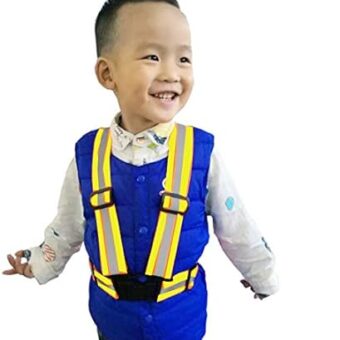 Yerwal Small Children's Safety Reflective Vest Night Running Gear with Wrist Strap - Elastic, Adjustable, High Visibility Kids' Reflective Vest