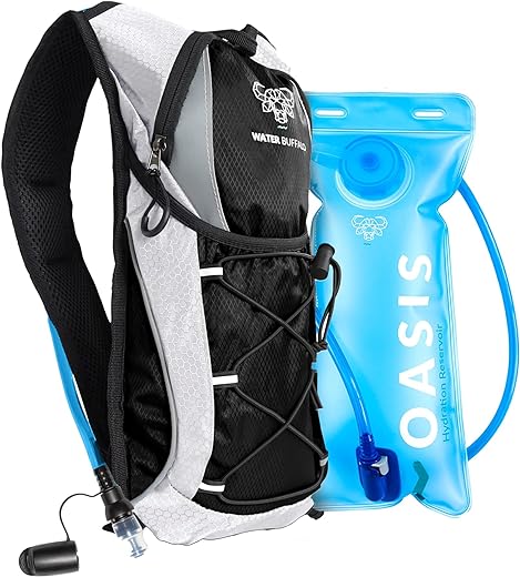 Water Buffalo Hydration Backpack - Lightweight Hydration Pack with 2L Water Bladder - Water Backpack for Hiking, Running, Biking, and Raves - Road Runner 12L Hydropack Backpack