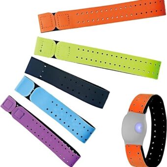 5pcs Replacement Heart Rate Monitor Bands, 0.8x13.8in 5 Colors Soft Heart Rate Strap Adjustable Armband Strap Heart Rate Monitor Band for OTF Beat Heart Rate Sensor,and for...