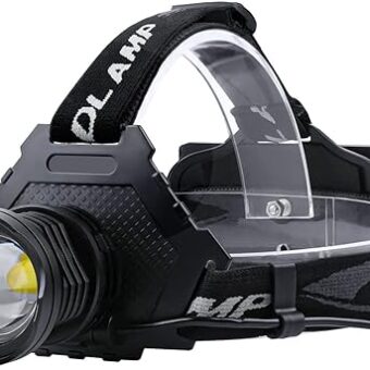 AMAKER LED Rechargeable Headlamp, 900000 High Lumens Super Bright with 6 Modes & IPX7 Level Waterproof USB Rechargeable Zoom Headlamp, 90° Adjustable for Outdoor...