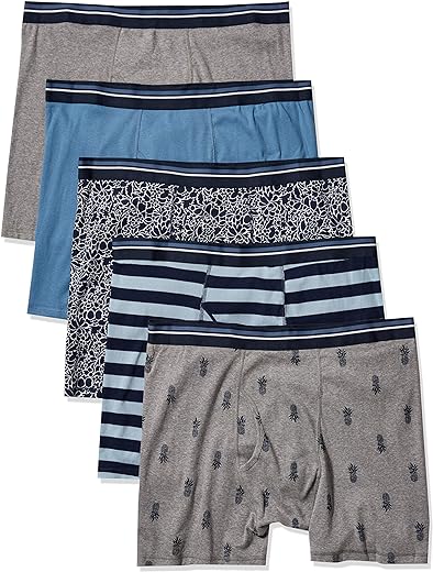 Amazon Essentials Men's Tag-Free Boxer Briefs, Pack of 5