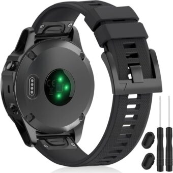 Bands Compatible with Garmin Fenix 5 Watch Strap Replacement Silicone Band for Fenix 7/Fenix 6/Fenix 6 Pro/Fenix 5/Fenix 5 Plus/Forerunner 935/Forerunner 945/Approach...