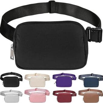Belt Bag for Women Fanny Pack Dupes, Bomvabe Fashion Crossbody Lulu Waist Pack Lemen Bag with Adjustable Strap, Everywhere Belt Bag for Travel Outdoors Running Hiking