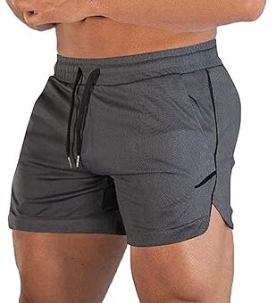 CEHT Mens Workout Running Shorts Lightweight Athletic Gym Shorts with Zipper Pockets