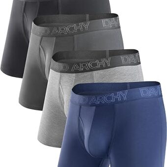 DAVID ARCHY Mens Underwear Boxer Briefs Breathable Soft Moisture-Wicking with Fly Underwear for Men Multipack