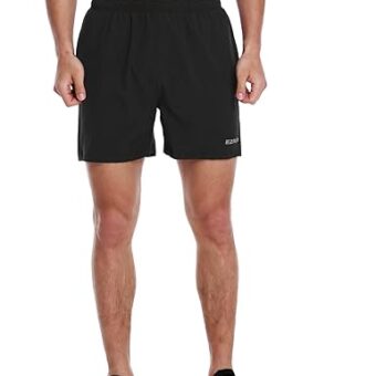 EZRUN Men's 5 Inches Running Workout Shorts Quick Dry Lightweight Athletic Shorts with Liner Zipper Pockets